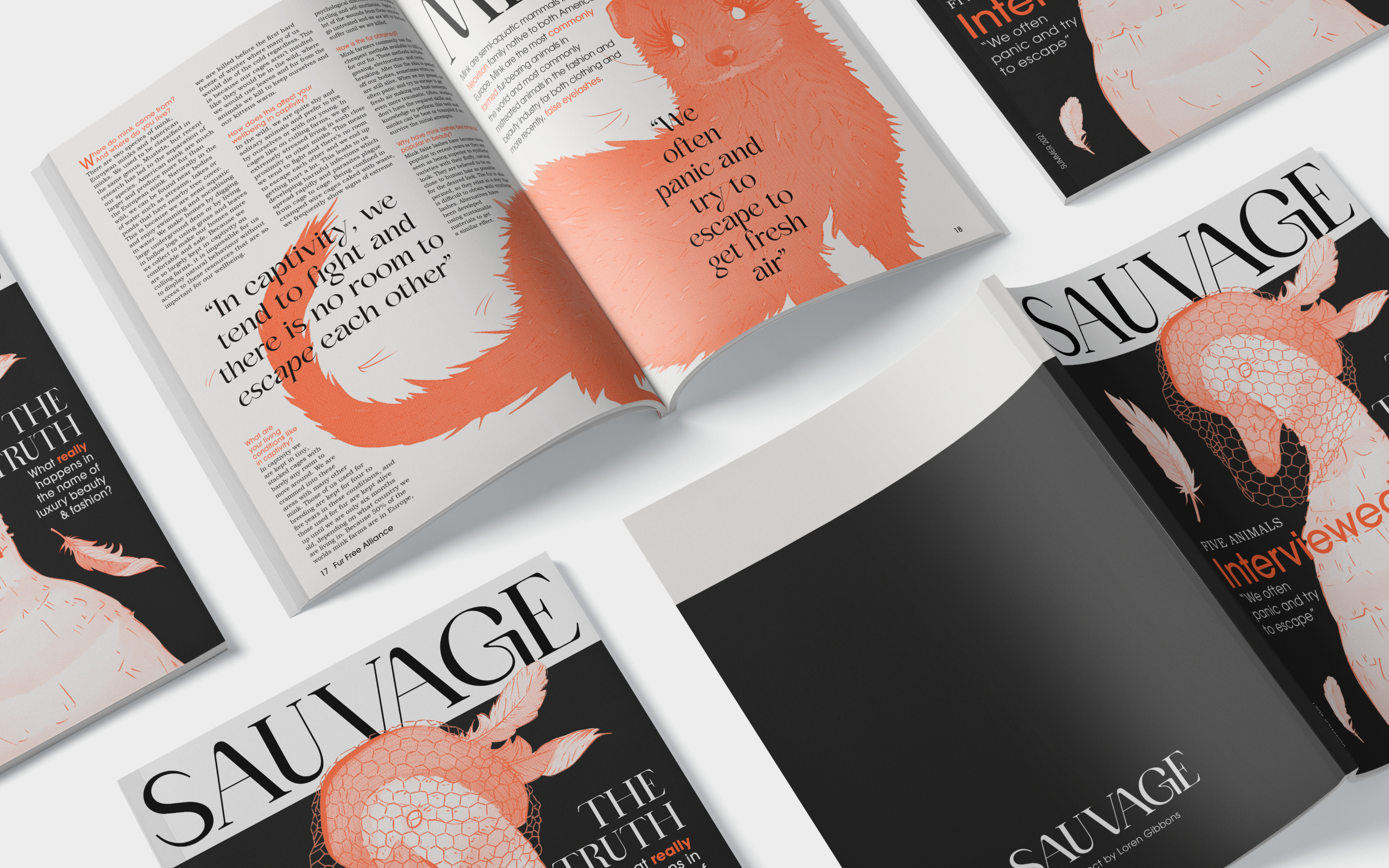 Sauvage Magazine by Loren Gibbons, 2D: Digital magazine is 8.5 X 11 inches for each page, 8.5 X 22 inch spreads. Images will be mockup jpegs.