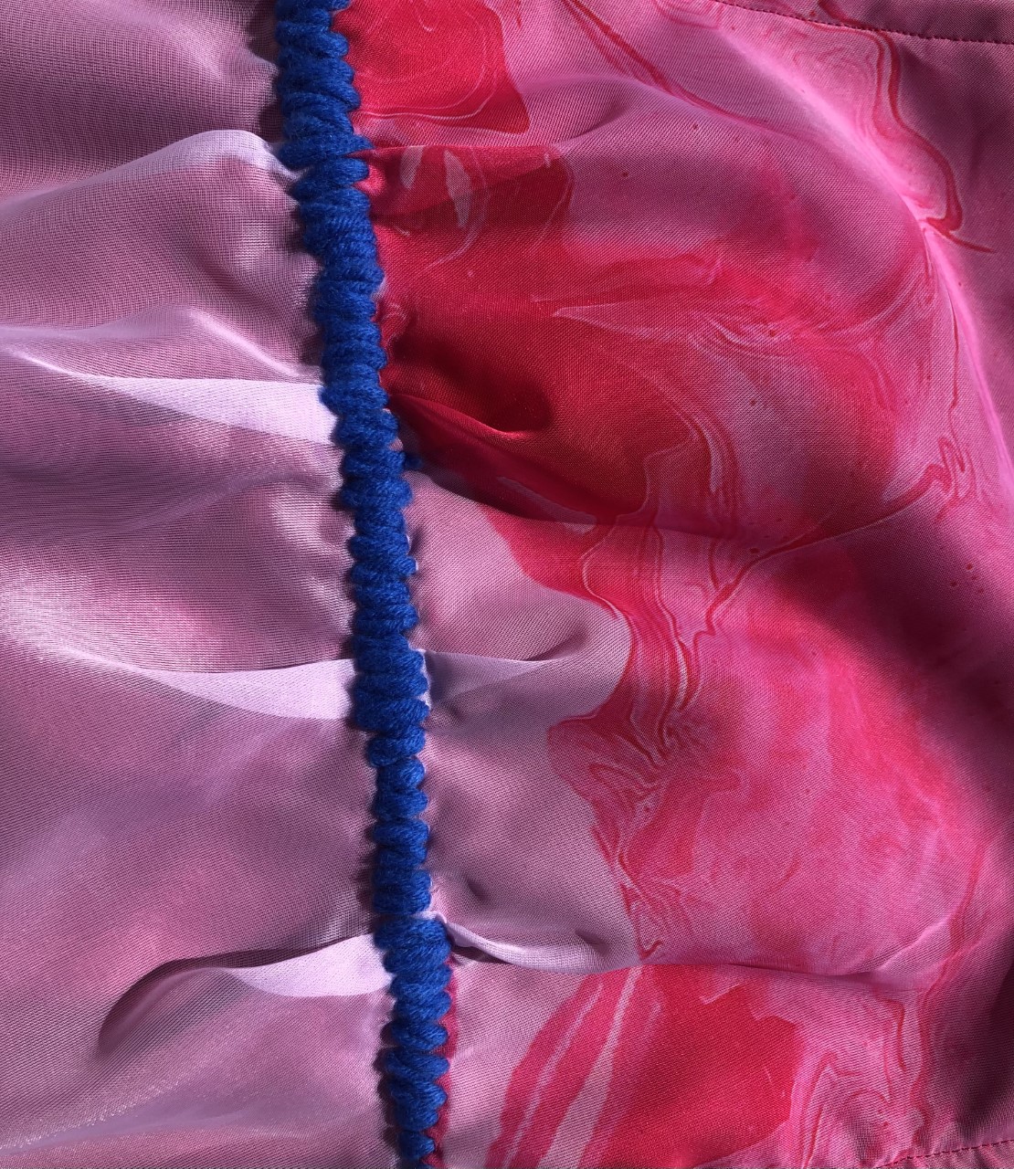 Print and Textiles Detail by Niamh Carty. This is a close up of one of my designs with my final print and embroidery detail.