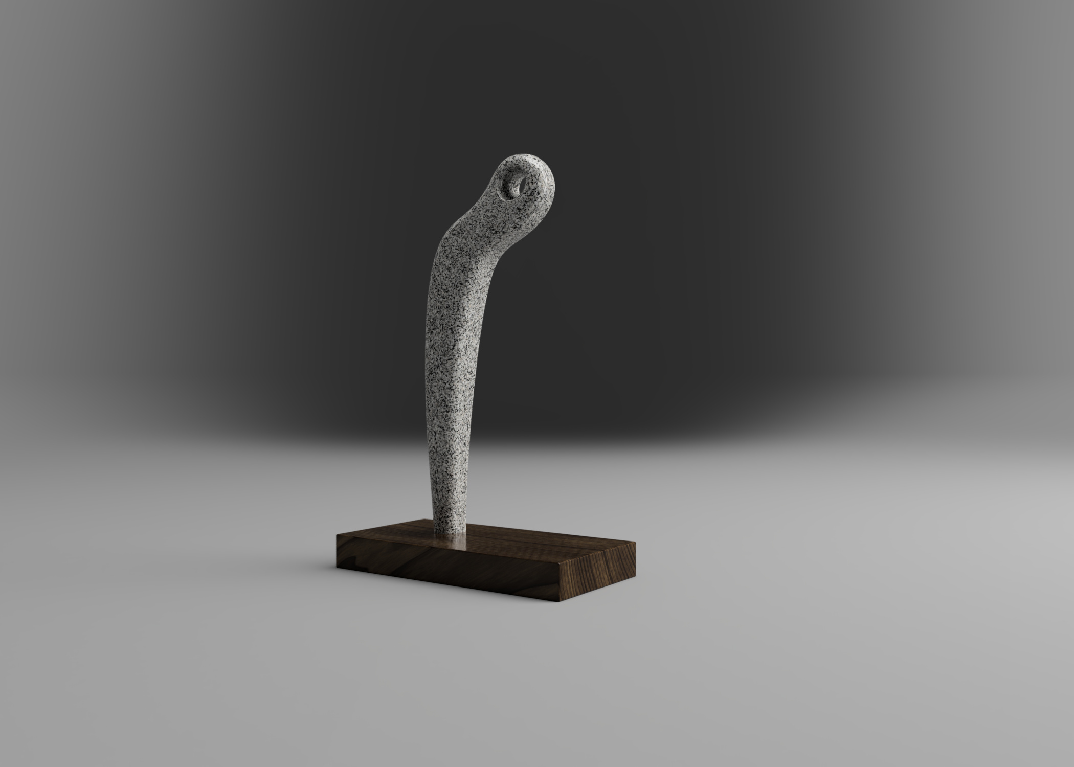 Fancy Fork by Gerry Murray, Size: 60cm 20cm 30cm Material: Concrete, Macassar Ebony.