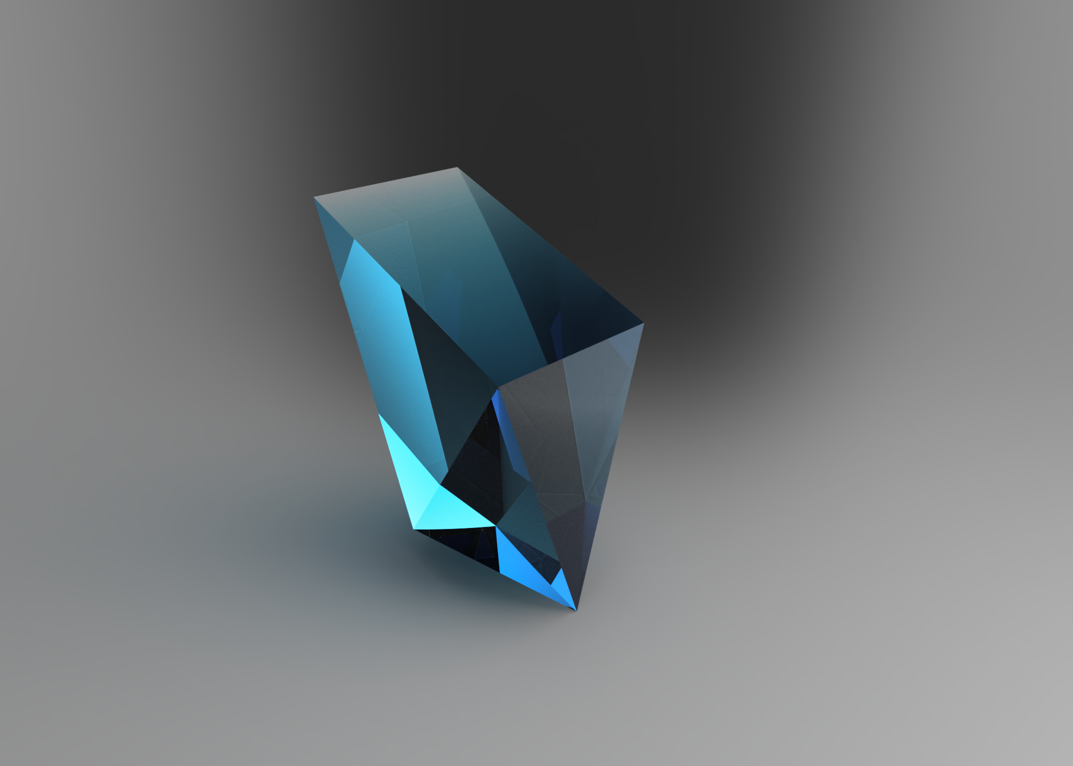 Blue Crystal by Gerry Murray, Size: 60cm 20cm 30cm, Material 3D Printed Vero Clear.